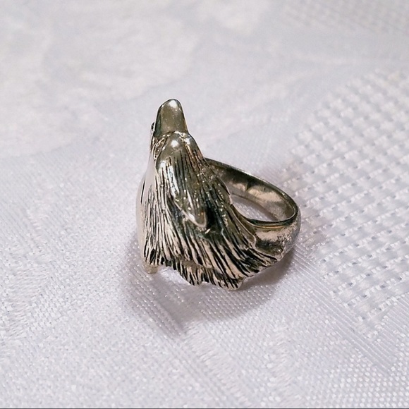 🐺🆕Sterling Silver Howling Wolf Ring - Picture 4 of 5